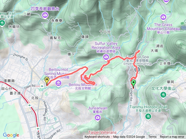 溫泉地質公園／龍鳳谷／硫磺谷／大砲岩／新北投山／新北投捷運站20241106