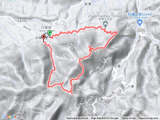 六寮崙兩座山+加白雞山三座山