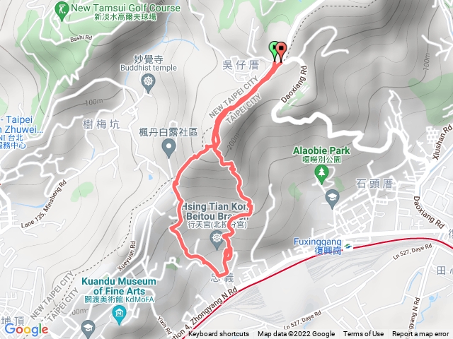 北投行天宮至忠義山步道至小坪頂吳仔厝