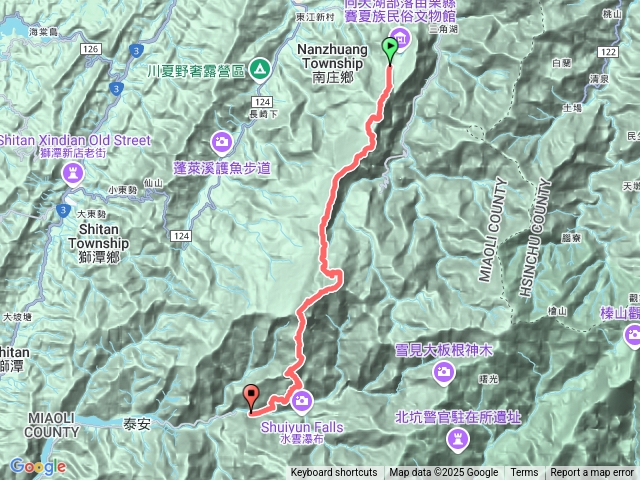 2025 01 13 光天高山登山口~向天湖山~南大龜山~大坪山~杜鵑嶺~加里山~虎山~水雲吊橋停車場