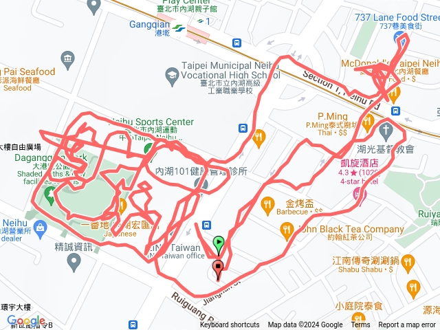 內湖737巷美食街、大港墘公園
