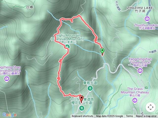 風尾→草山觀瀑吊橋→頂湖山東北峰→頂湖山→無尾崙山→風尾