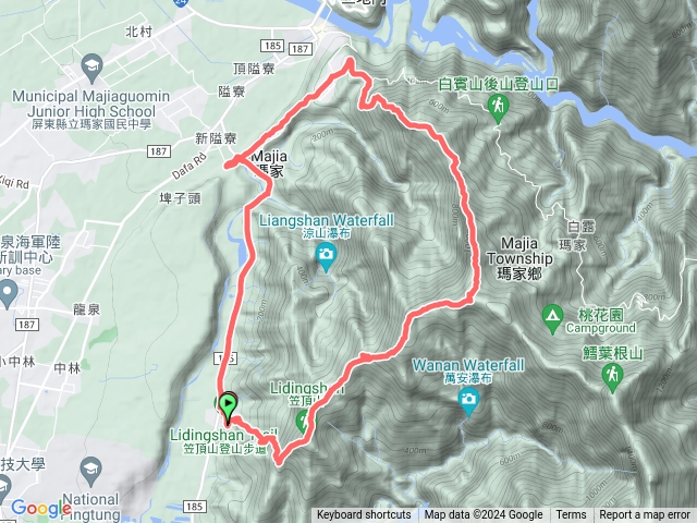 瑪家姐妹縱走（啞叔停車場-笠頂山-真笠山西南峰-真笠山-真笠山東北峰-白賓山-屏專5-屏185返回）2024-03-02預覽圖