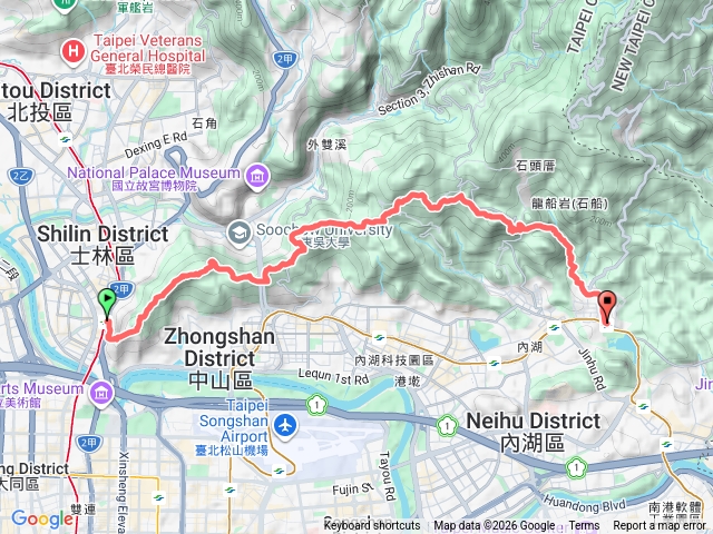 20260315 臺北大縱走第五段+第四段尾 - 捷運劍潭站至捷運大湖公園站預覽圖