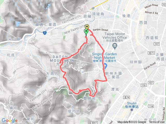 忠靈祠-三福山-三角埔頂山-青龍嶺-大同山-馬路O型