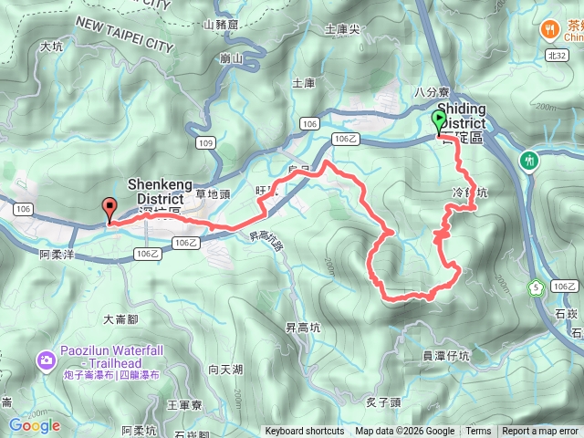 冷飯坑古道-冷飯坑山-楓子林山-三貢嶺山（烏月山）白馬將軍洞巨岩-深坑老街預覽圖