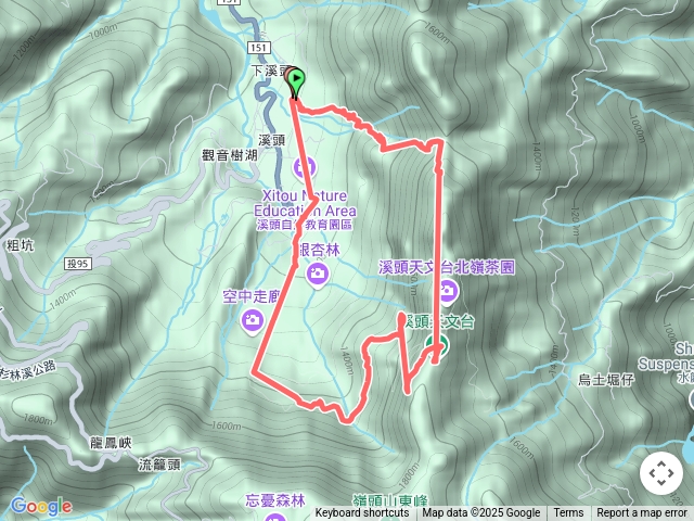 米堤香蕉園上天文台下溪頭O字路徑