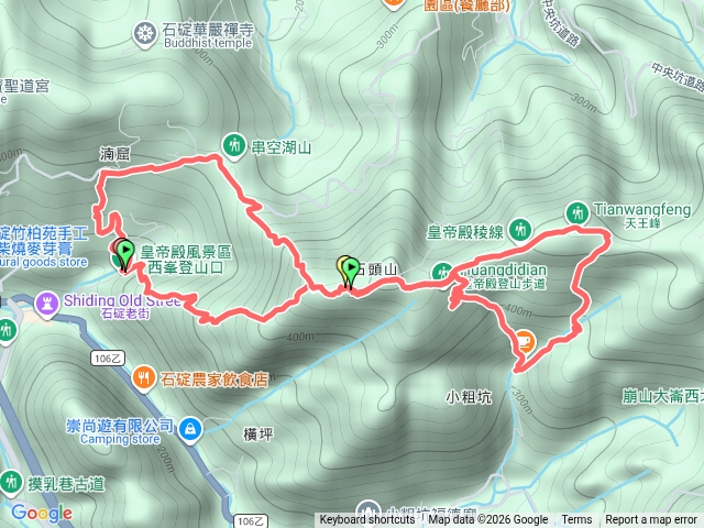 八結路線：皇帝殿西峰登山口-天王峰-天王廟-南㵠山登山口預覽圖