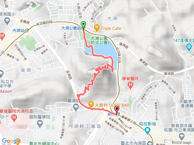 大湖公園站-錦帶橋-老公祠登山口-白鷺鷥山-金湖路登山口-葫洲站 20180519