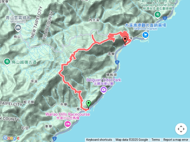 2025/3/26龜山車站-叢雲山-溪邊頂山-七兄弟山-外大溪山-鶯石尖-大溪車站