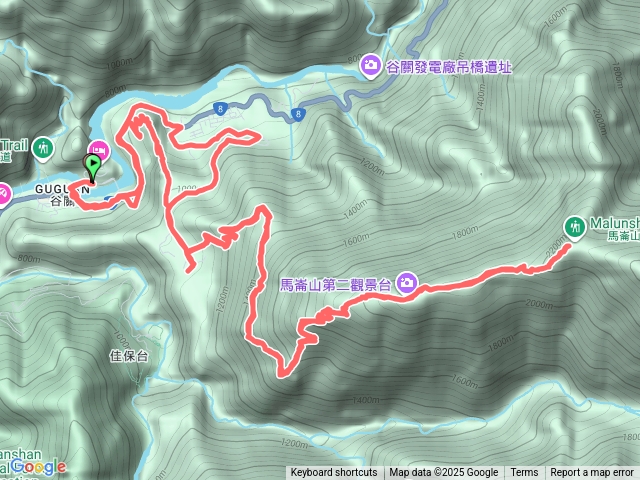 上谷關北峰上馬崙山下台電巷預覽圖