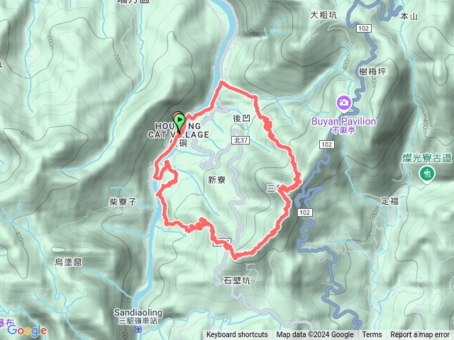 猴硐車站-復興坑-三貂大崙-三貂嶺山-金字碑古道 O型