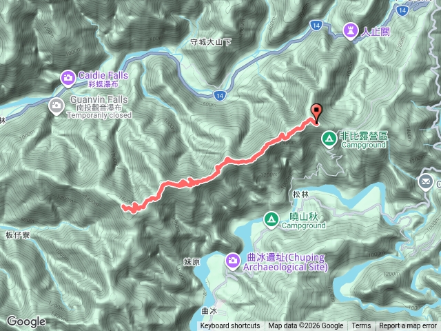 關頭山對萬山埋石山舊武界越山縱走
