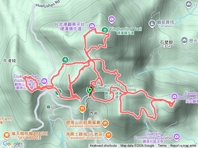 20250125-觀音山（19+2）連峰-賞櫻🌸路線預覽圖