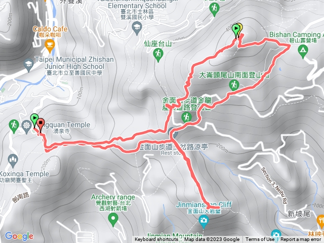 論劍山、金面山、剪刀石山、大崙尾山