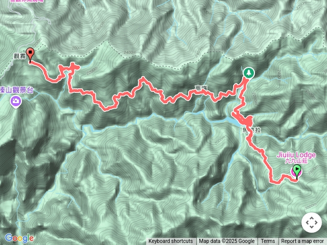 D3九九山莊-》大鹿林道登口