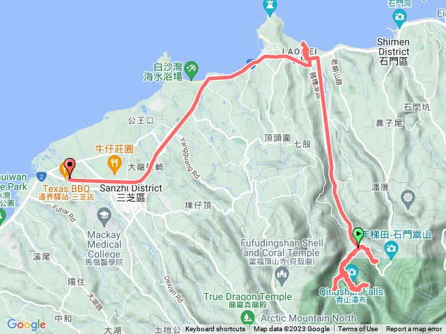 青山瀑布、尖山湖瀑布、老梅瀑布、梯田