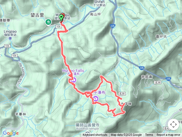 2025-05-22望古車站石硿子O行線大內平林山下石硿子鄰長家石硿子瀑布回望古車站O行