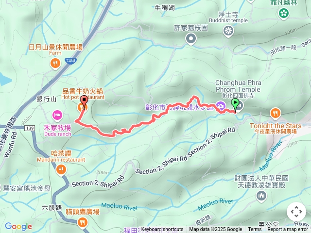 彰化市石牌坑親水步道（水路）（八卦山四面佛-品香牛奶火鍋）