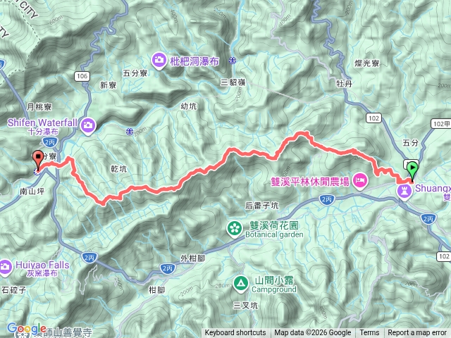 雙十縱走（雙溪車站→十分車站）。 （新北雙溪、平溪）預覽圖
