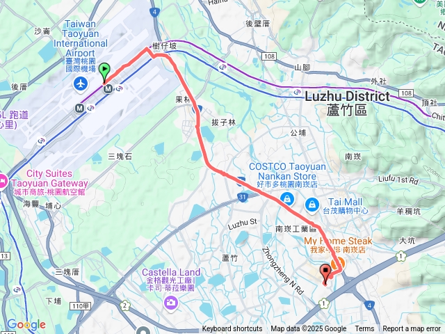 桃園機場第二航廈走到南崁奉化路