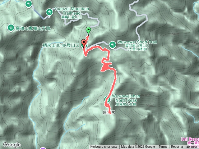屋我尾山林道預覽圖