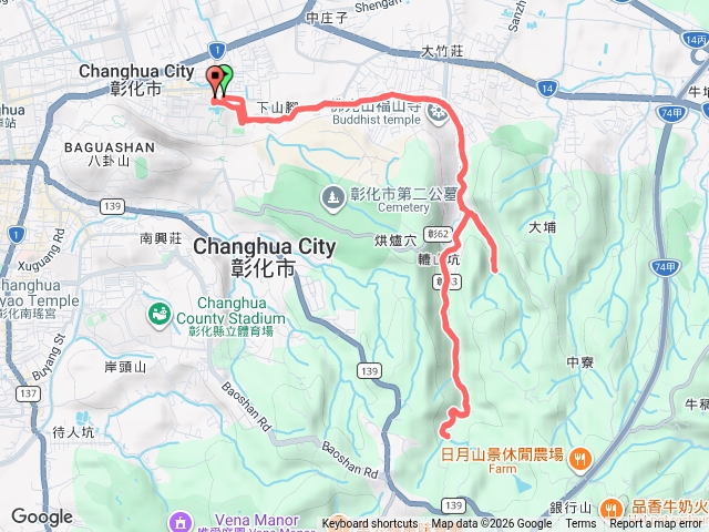 彰化師大慢跑不熱路線