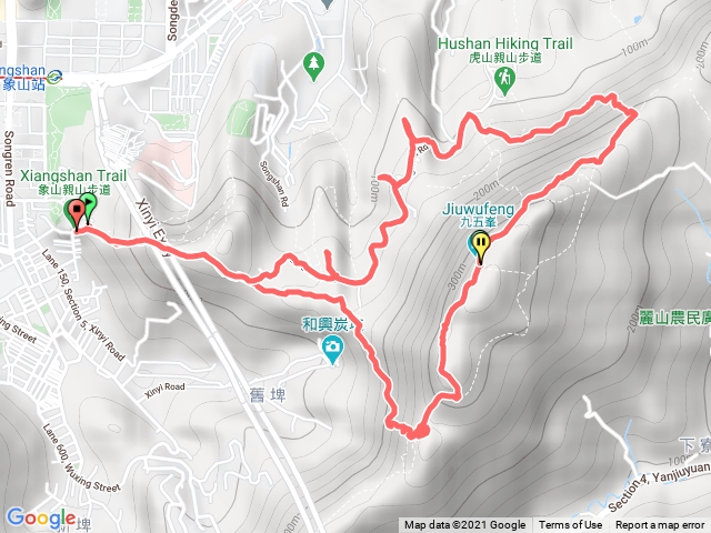 象山-拇指山-九五峰-虎山-豹山-獅山-象山