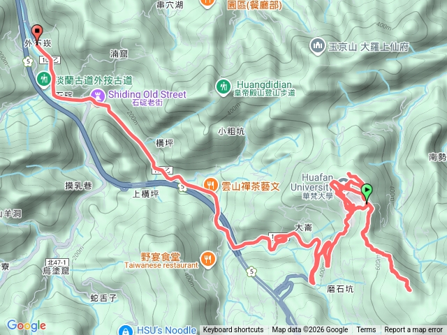 石碇華梵大學大崙主道中段