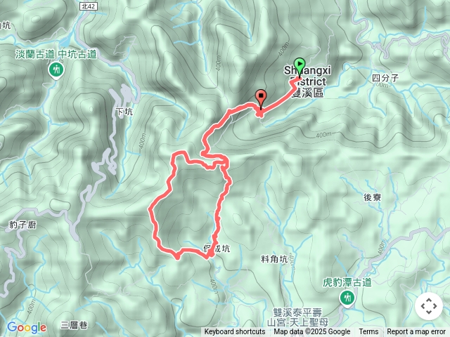 2025.05.17雙溪大埤東林寺～大埤格（嶺）～崩山坑古道～風口鞍部～柑腳山山腰古道～柑腳山～保成坑古道～風口鞍部～東林寺