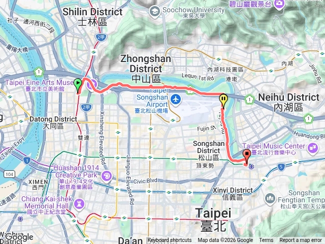 圓山站-松山站（基隆河左岸河濱健行）