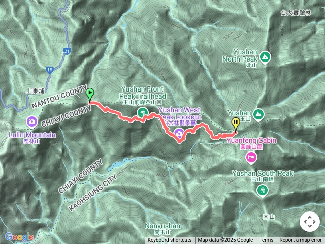 玉山登山口到排雲山莊