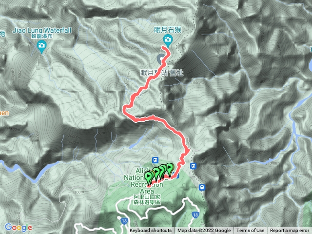 阿里山停車場經塔山步道至眠月線石猴站往返