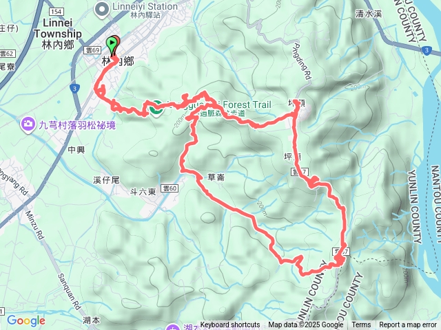 林內龍過脈步道、南林內山、觸口山、南觸口山O型預覽圖