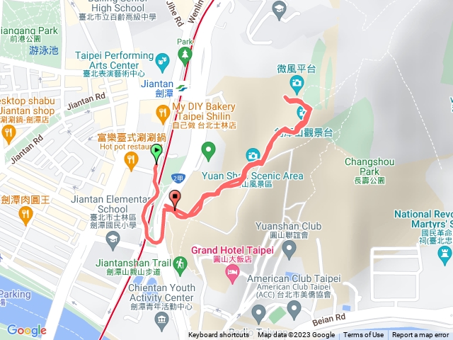 圓山風景區口到微風平台