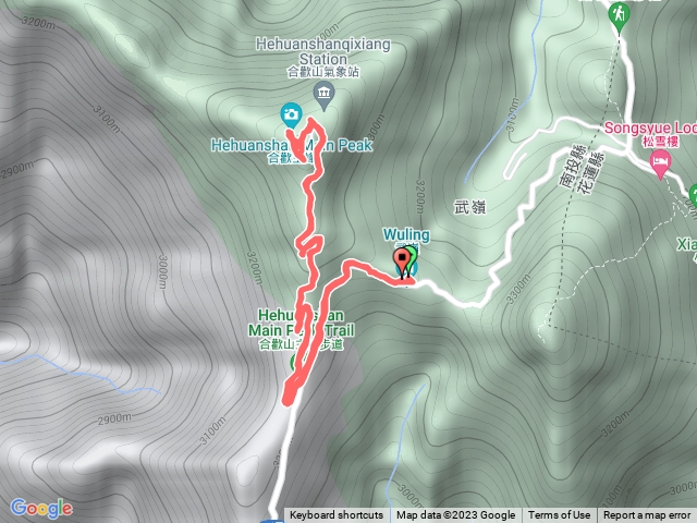 合歡山主峰3417km