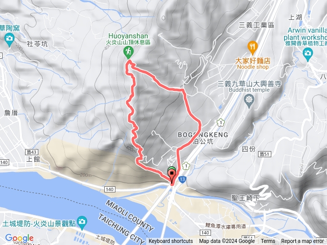 苗栗三義火炎山步道，登山口上南鞍下O型預覽圖