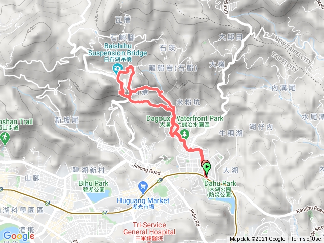 碧山巖，圓覺寺，白石湖吊橋，鯉魚山步道。