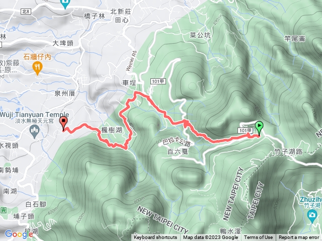 二子坪、十八彎古道、楓樹湖古道至天元宮行