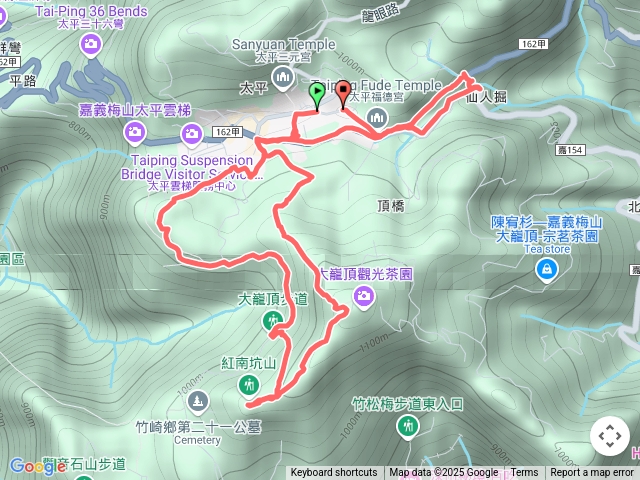 孝子步道走大籠頂順走紅南坑山至龜山轉仙人堀回太平國小預覽圖