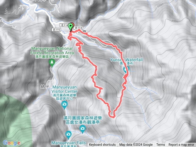 熊空南山(組合山)、雲森瀑布O型