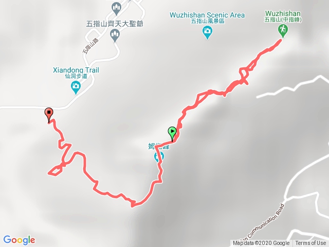 五指山到中指峰