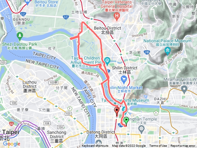 承德路，通河東街，西街，百齡橋，社子大橋