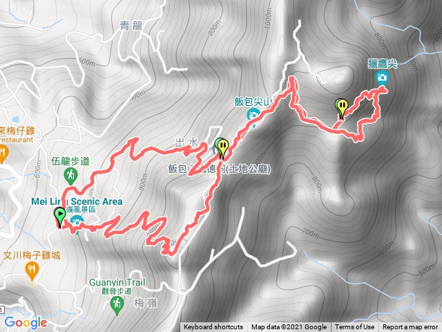 梅峰古道一線天獵鷹尖伍龍步道