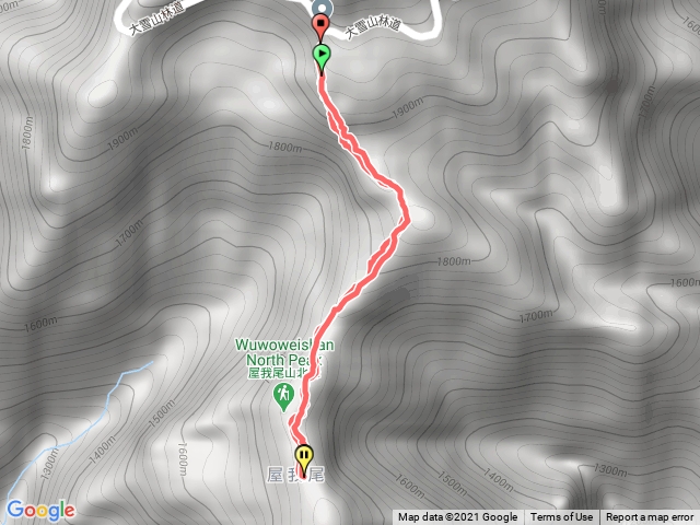 大雪山林道上屋我尾