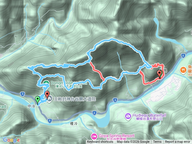 東卯山東南稜、東卯山、5.2K捷徑岔、德芙蘭步道O型走