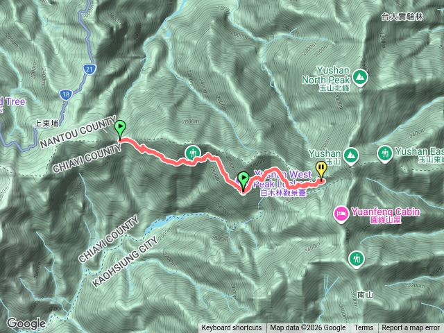 玉山登山口到排雲山莊預覽圖