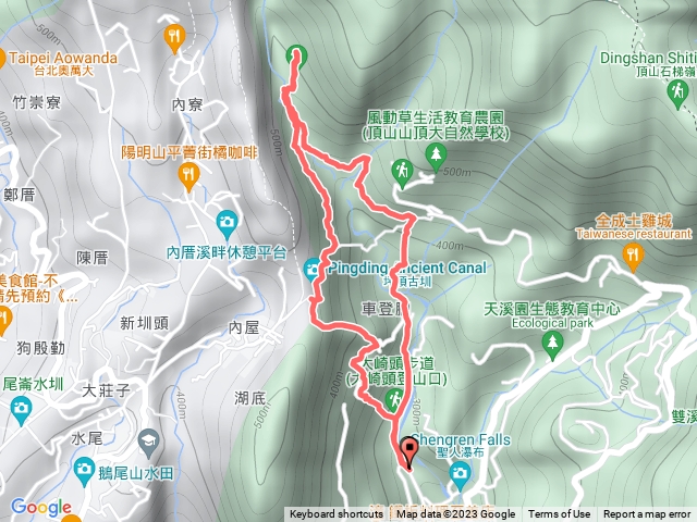 登峰圳～內雙溪古道～石賴古厝～坪頂新圳～大崎頭步道