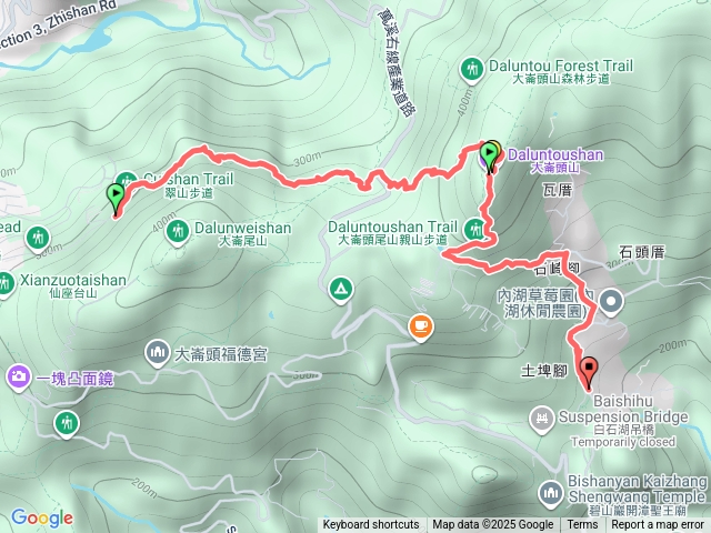 翠山步道接大崙頭山步道