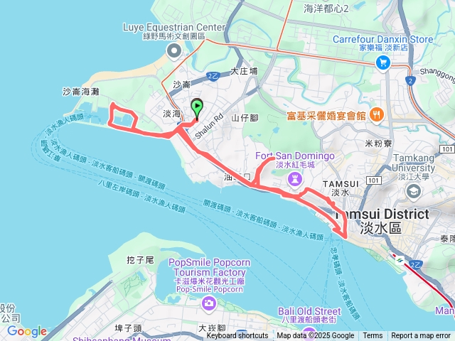 淡水漁人碼頭到渡船頭老街O型